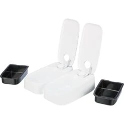 Trixie Futterautomat TX2, 2×300 Ml/ 27×7×24cm Weiß -Hund Sache Getchaft trixie futterautomat tx2 2x300ml 5