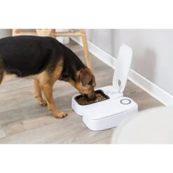 Trixie Futterautomat TX2, 2×300 Ml/ 27×7×24cm Weiß -Hund Sache Getchaft trixie futterautomat tx2 2x300ml 7